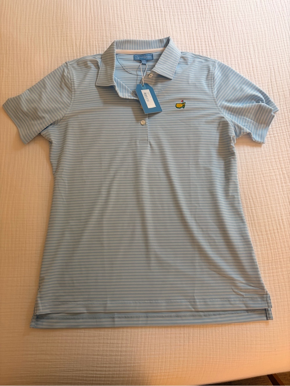 Women’s Masters Magnolia Lane Collection Polo Shirt - Light Blue Stripe
